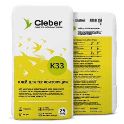 Клей для теплоизоляции Cleber K33 25кг