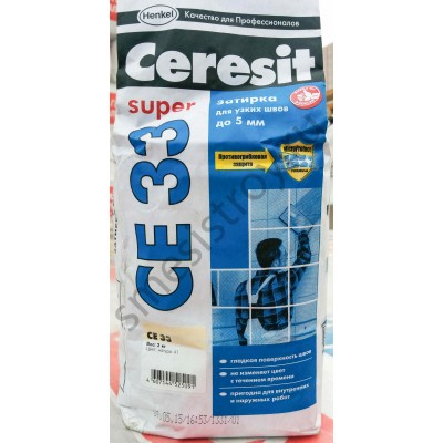 Затирка для плитки Ceresit СЕ 33 Super 2кг (26 цветов)